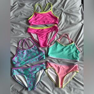 Cat & Jack and Old Navy Colorful 2 Piece Bikinis Swimwear Size Large Bundle of 3